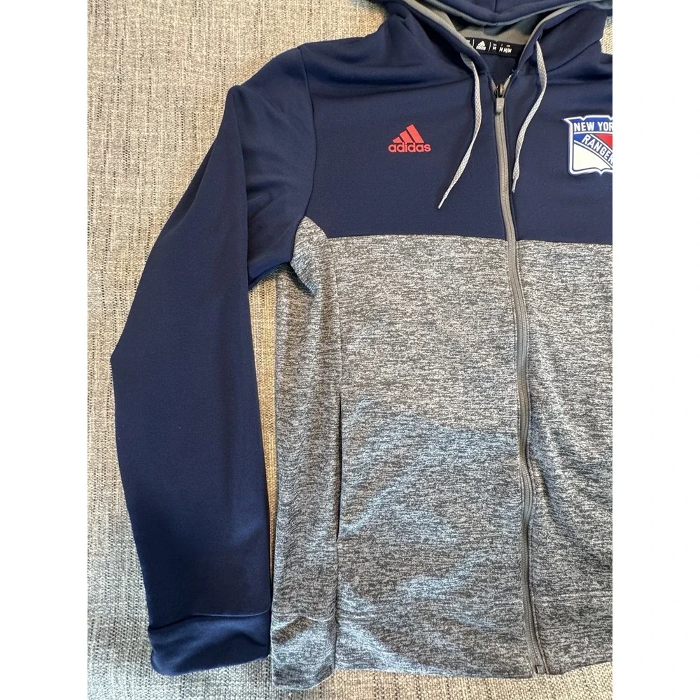New York‎ Rangers Jackets Jacket Mens Medium Blue Full Zip Hoodie NHL Adidas